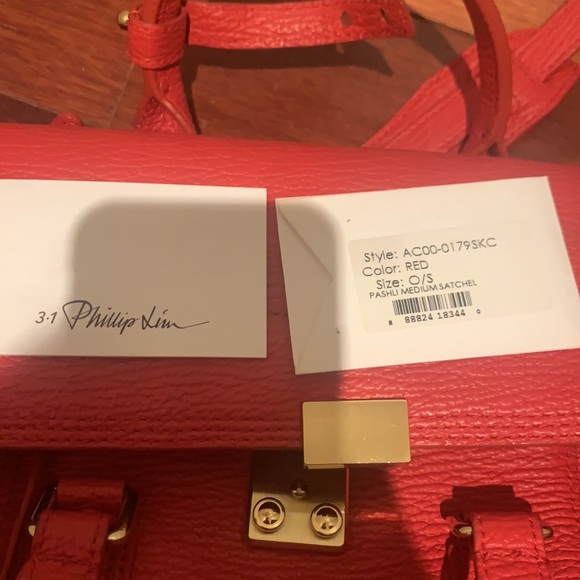 3.1 Phillip Lim Pashli Satchel Medium 🍒 Red - Picture 15 of 16